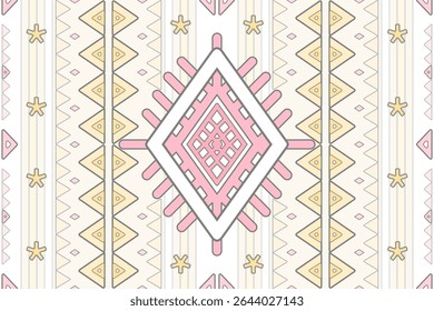 Padrão Geométrico Étnico Pastel. Estilo geométrico étnico design.Soft bonito padrão tribal. Arte vetor boho sem emenda. Padrão tribal moderno. Perfeito para padrões de moda. Ideal para impressão têxtil.