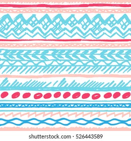 Pastel Ethnic pattern vector hand drawn elements. Vector tribal ornament 