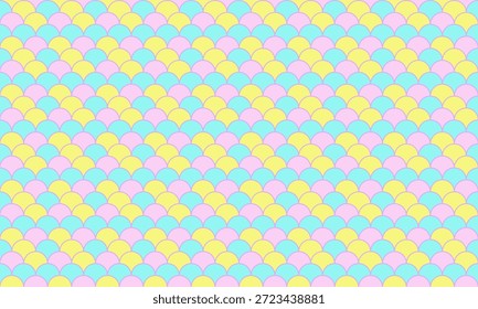 Patrón de escamas de pescado pastel.  Perfecto para diseños divertidos, Sitios web, fondos y estampados textiles.  Este diseño alegre y repetitivo evoca sentimientos de alegría y verano.