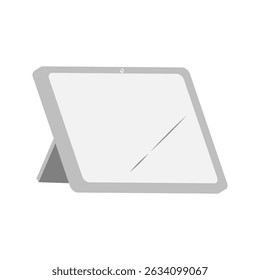 Pastel flat illustration of tablet on stand