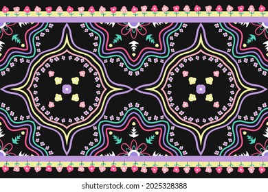 Pastel floral Aztec style. Geometric mosaic on the tile.  African Moroccan pattern. Ethnic carpet. Majolica. Ancient interior. Asian rug. Tribal vector ornament. Pillow case textile.