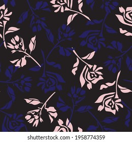 Pastel Floral botanical seamless pattern background suitable for fashion prints, graphics, backgrounds and crafts