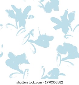 Pastel Floral brush strokes seamless pattern background for fashion prints, graphics, backgrounds and crafts