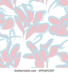 Pastel Floral brush strokes seamless pattern background for fashion prints, graphics, backgrounds and crafts