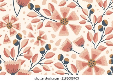 Patrón sin soldadura de la floración pastel al estilo boho