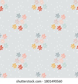Patrón ininterrumpido de flores pastel. Puede utilizarse para imprimir, plantillas, tela, presentación, textil, banner, afiche, papel tapiz, papel digital 
