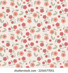 Patrón sin soldadura pastel floral en flores pequeñas. Ilustración vectorial en un estilo plano sencillo