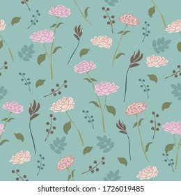 Pastel Floral Seamless Pattern Vector for Background or Print