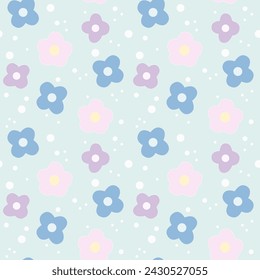 Pastel floral seamless repeat pattern