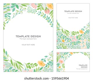 Pastel floral template design, Vector layout ornament concept for Art traditional, magazine, book, poster