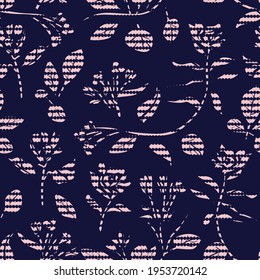 Pastel Floral tropical botanical seamless pattern with striped background for fashion textiles and graphics