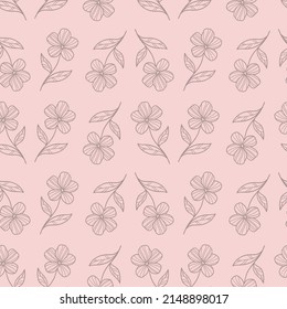 Pastel floral vector pattern, flower illustrations, seamless repeat wallpaper