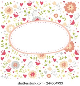 pastel floral wedding pattern card