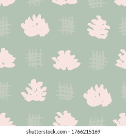 Pastel flower heads seamless vector pattern. Great for home decor, fabric, wallpaper, gift-wrap, stationery and packaging design projects.