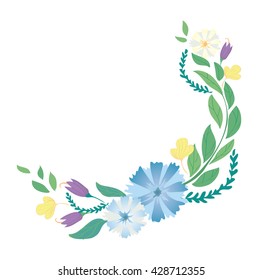 pastel flower and leafs art vector 