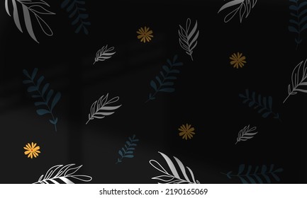 pastel flower pattern background colorful hand drawn shadow overlay trendy cute elegant luxury eps 10
