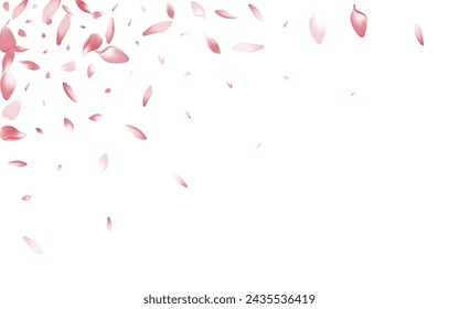 Fondo blanco del vector del pétalo de la flor del pastel. Tarjeta de pétalo de manzana japonesa blanca. Petal de melocotón de Japón. Patrón de pétalo de loto de belleza.