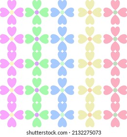 Flores pasteles dispuestas en un patrón que es un estilo de ilustración vectorial.