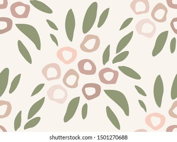 Pastel flowers minimal elegant seamless vector pattern
