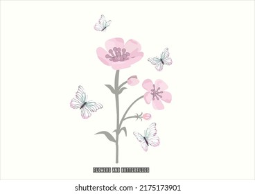 pastel flowersbutterflies and daisies positive quote flower watercolor margarita 
mariposa
stationery,mug,t shirt,phone case fashion slogan  style spring summer sticker and etc Tawny Orange Monarch