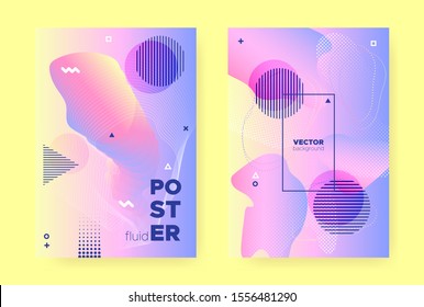 Pastel Fluid Poster. Rainbow Hologram Gradient. Pastel Memphis Elements. Wave Shapes. Fluid Banner. Colorful Hologram Background. Memphis Composition. Flow Shapes. Pastel Fluid Brochure.