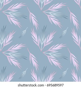 Pastel foliage seamless pattern. Hand drawn floral background for wallpaper, fabric,  wedding invitation, poster, brochure, anniversary, cover, postcard, wrapping paper, home decor