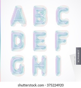 Pastel font similar with fabric texture with hints of violet and blue-green can be applied in the design of business cards, greeting cards, posters. Vector illustration.