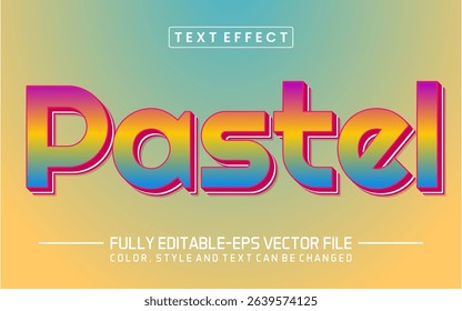 Pastel font Text effect editable	