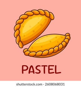 Pastel Food Cartoon Vector Icon Illustration. Food Object Icon Concept Isolated Premium Vector. Flat Cartoon Style