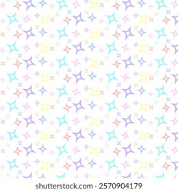 Pastel Four Pointed Star Pattern Background