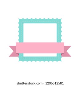 Pastel frame badge design vector