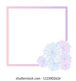 pastel frame for text with flowers vector design 
