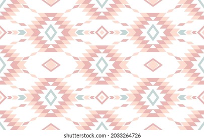 Pastel geometric Aztec style. Mosaic on the tile.  African Moroccan pattern. Ethnic carpet. Majolica. Asian rug. Tribal vector ornament. Pillow case textile. native design. ethnic pattern.