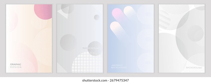 Fundo geométrico pastel!  Perfeito para posts, histórias, web! Marcas, anúncios. Vintage, anos 70, Bauhaus.