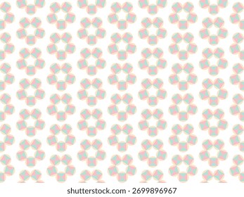 Pastel Geometric Circular Flower Pattern

