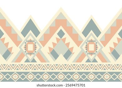 Pastel geometric ethnic pattern with contemporary style for decoration, cloths, tiles
