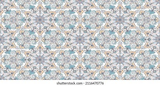 Pastel Geometric Mandala Pattern Design vetor