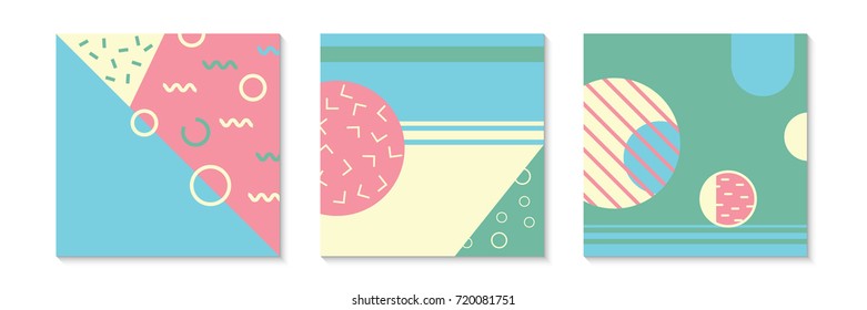 pastel geometric memphis design. vector illustration