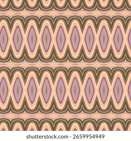 Patrón geométrico pastel en formaciones de melocotón, oro y diamantes de lavanda. Ideal para textiles, Fondo de pantalla o fondos abstractos.