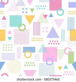 Pastel geometric seamless pattern background