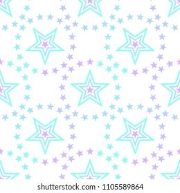 Pastel geometric seamless pattern. Stars in a circles