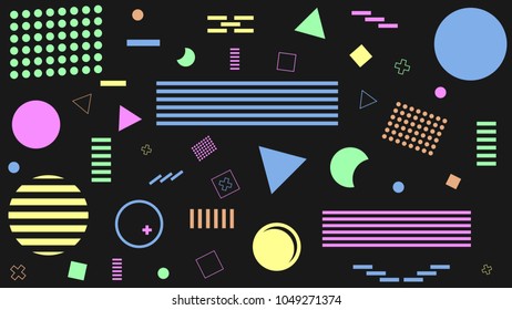 
Pastel geometric shapes on a dark background.