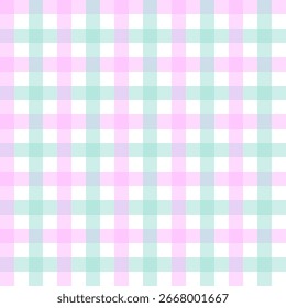 Pastel gingham seamless pattern.Checkered tartan plaid repeat pattern for Christmas.Geometric vector background wallpaper	