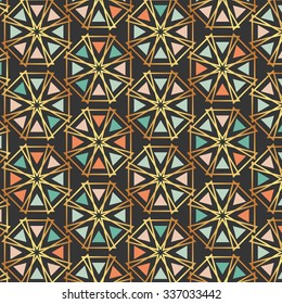Pastel and gold retro pattern. Cute background