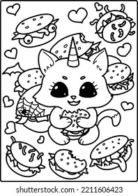 Pastel Goth Animal Coloring Page