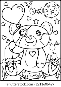 pastel goth Animal coloring page