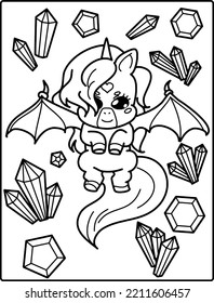 Pastel Goth Animal Coloring Page