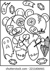 Pastel Goth Animal Coloring Page