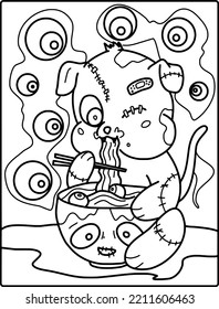 pastel goth Animal coloring page