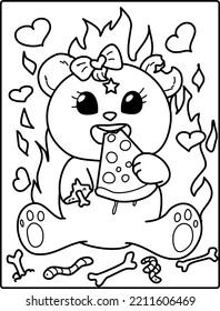 pastel goth Animal coloring page